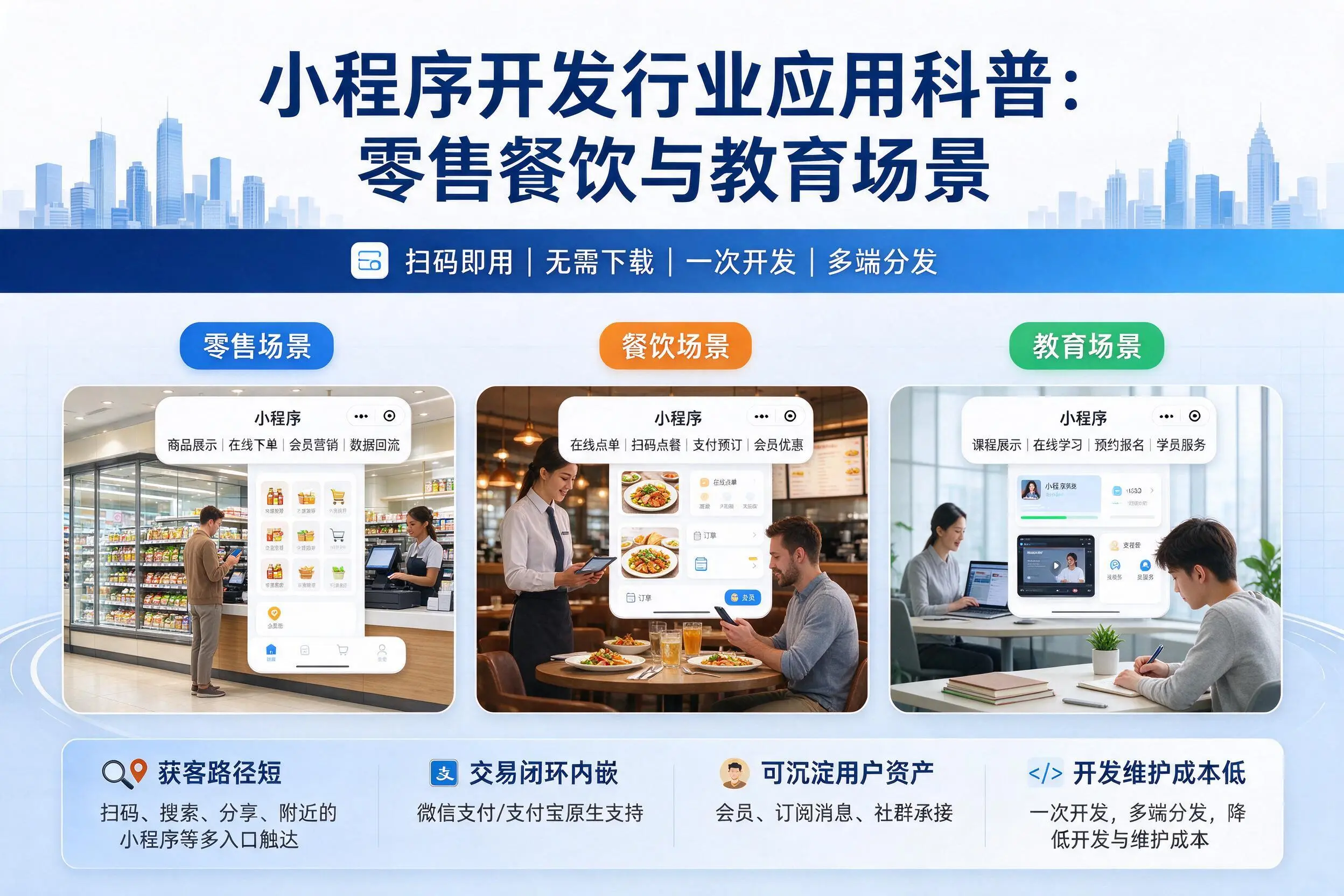 广元小程序开发行业应用科普:零售餐饮与教育场景