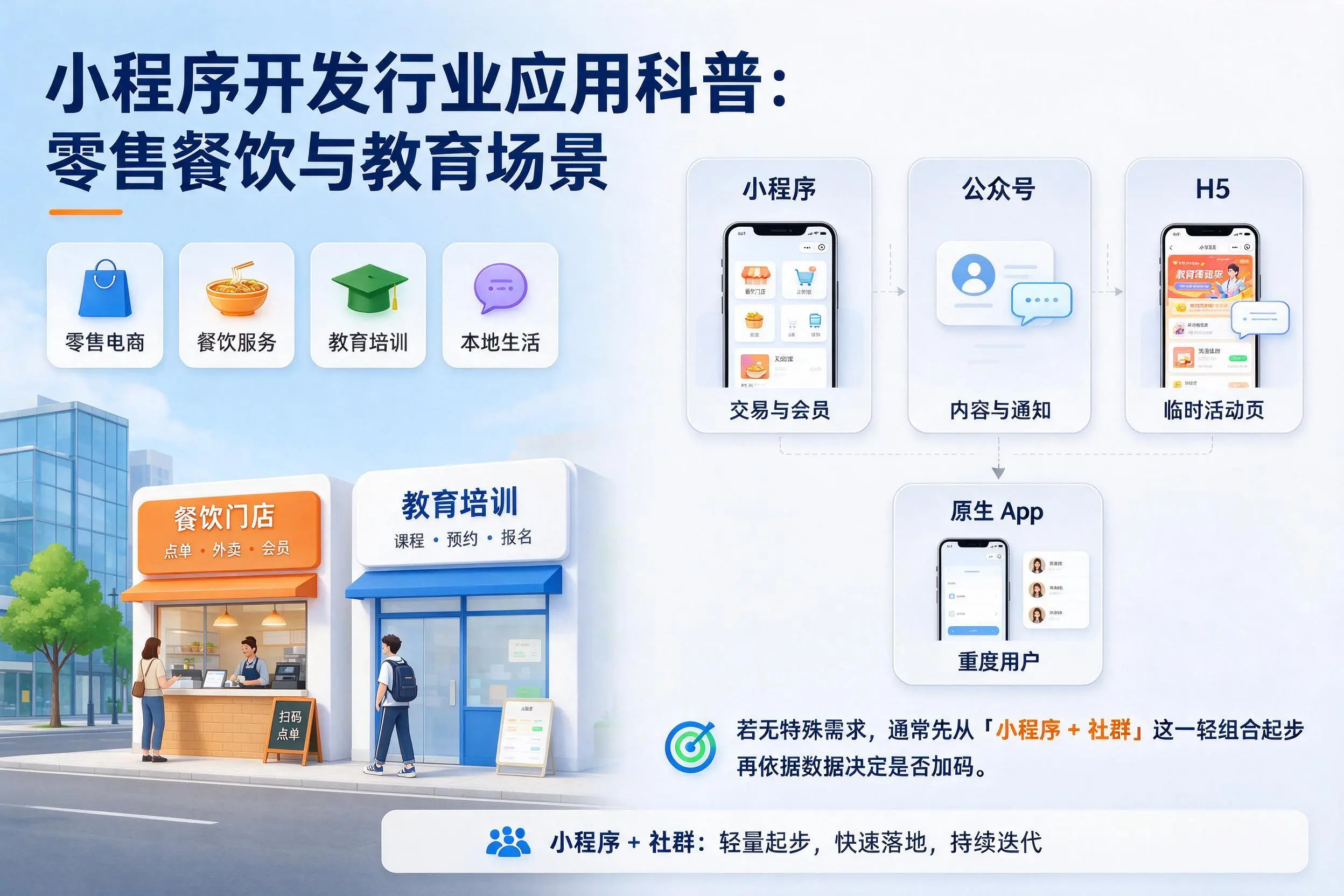广元小程序开发行业应用科普:零售餐饮与教育场景