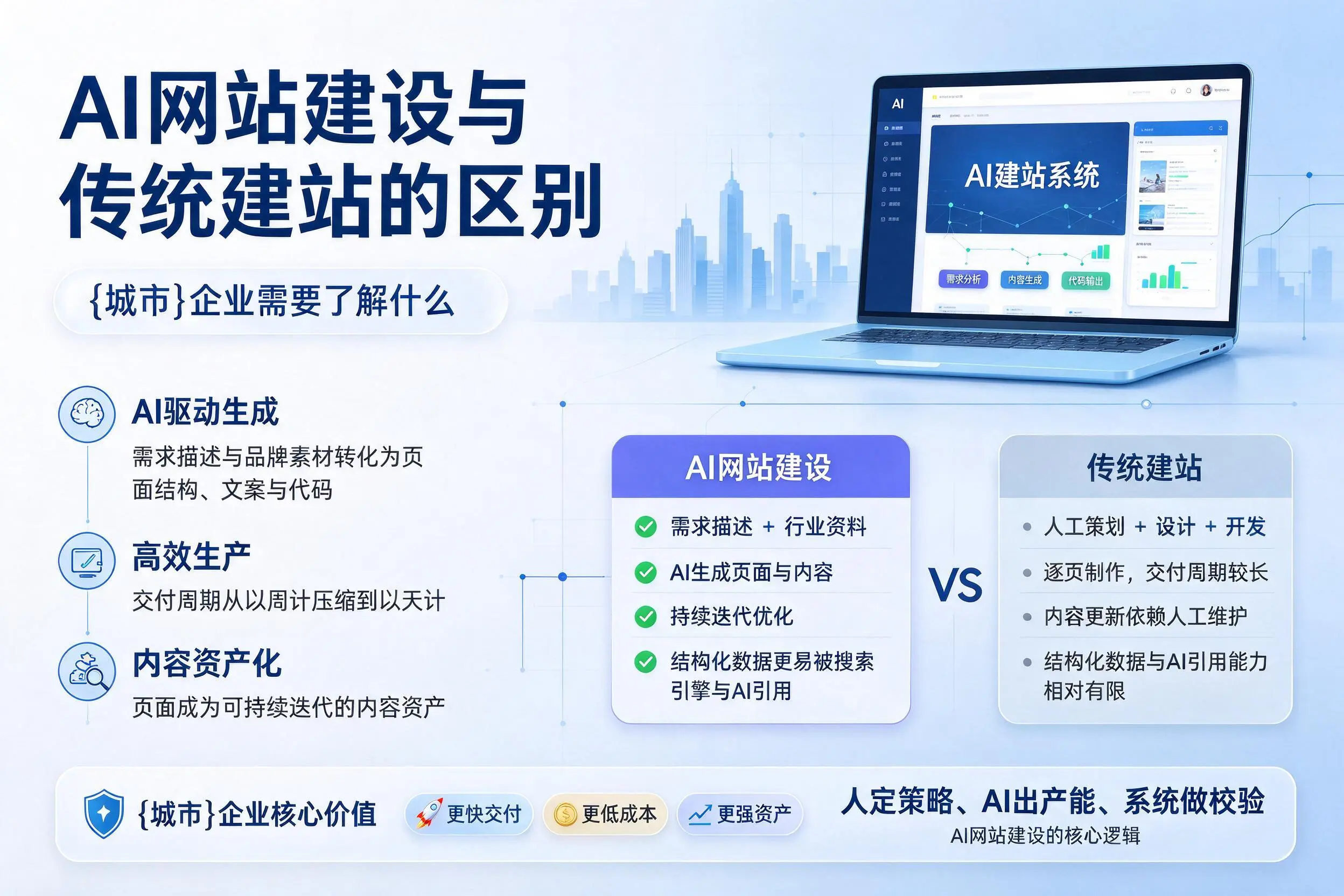 AI网站建设与传统建站的区别，广元企业需要了解什么