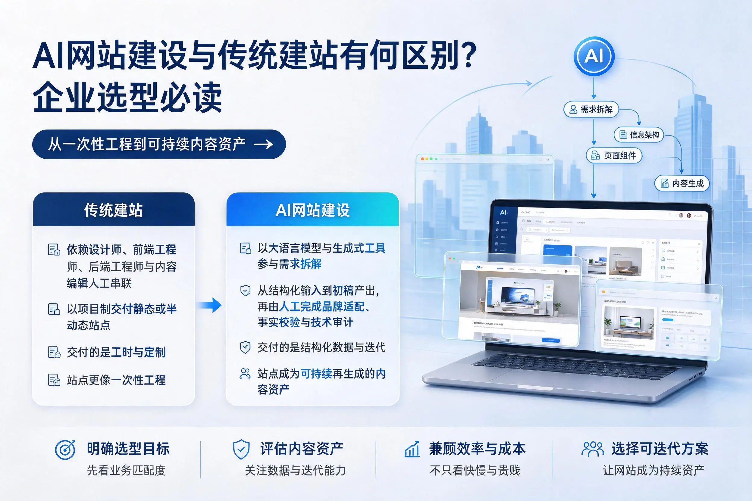 AI网站建设与传统建站有何区别？广元企业选型必读