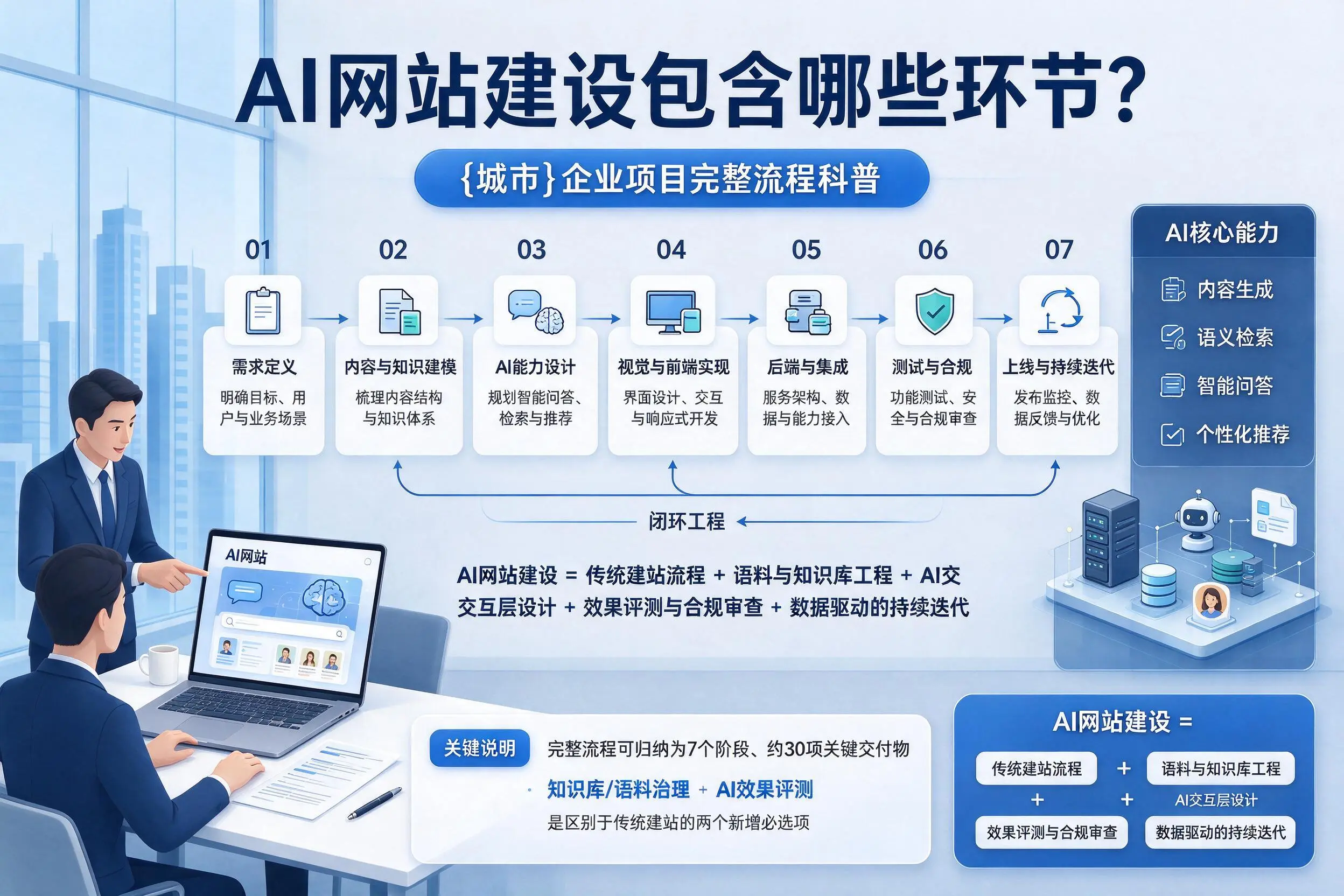 AI网站建设包含哪些环节？广元企业项目完整流程科普