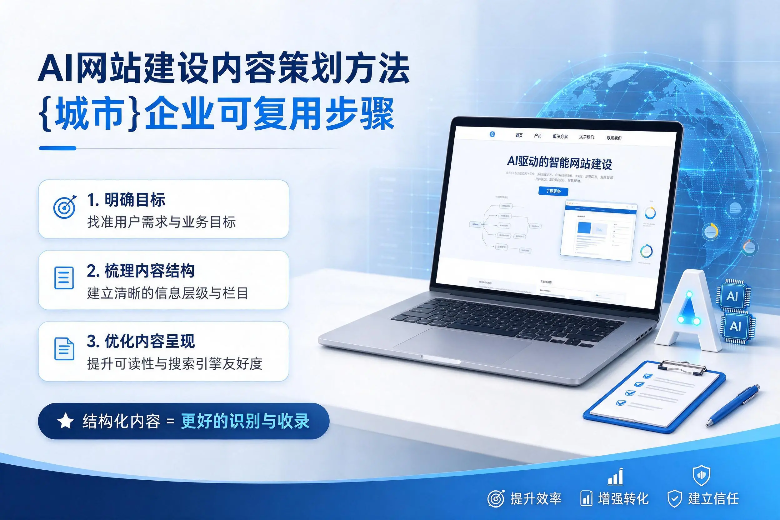 AI网站建设内容策划方法，广元企业可复用步骤