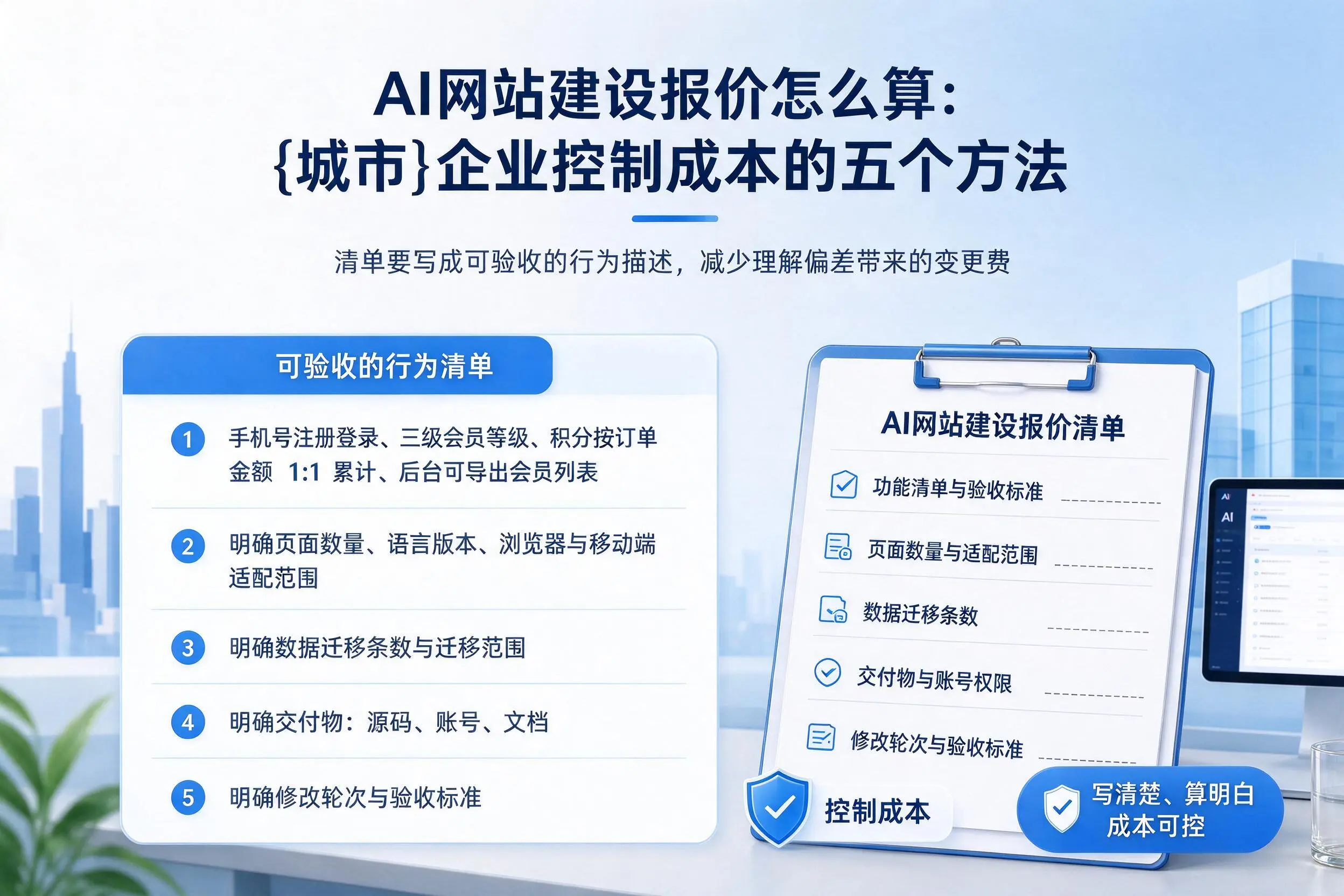 AI网站建设报价怎么算：广元企业控制成本的五个方法